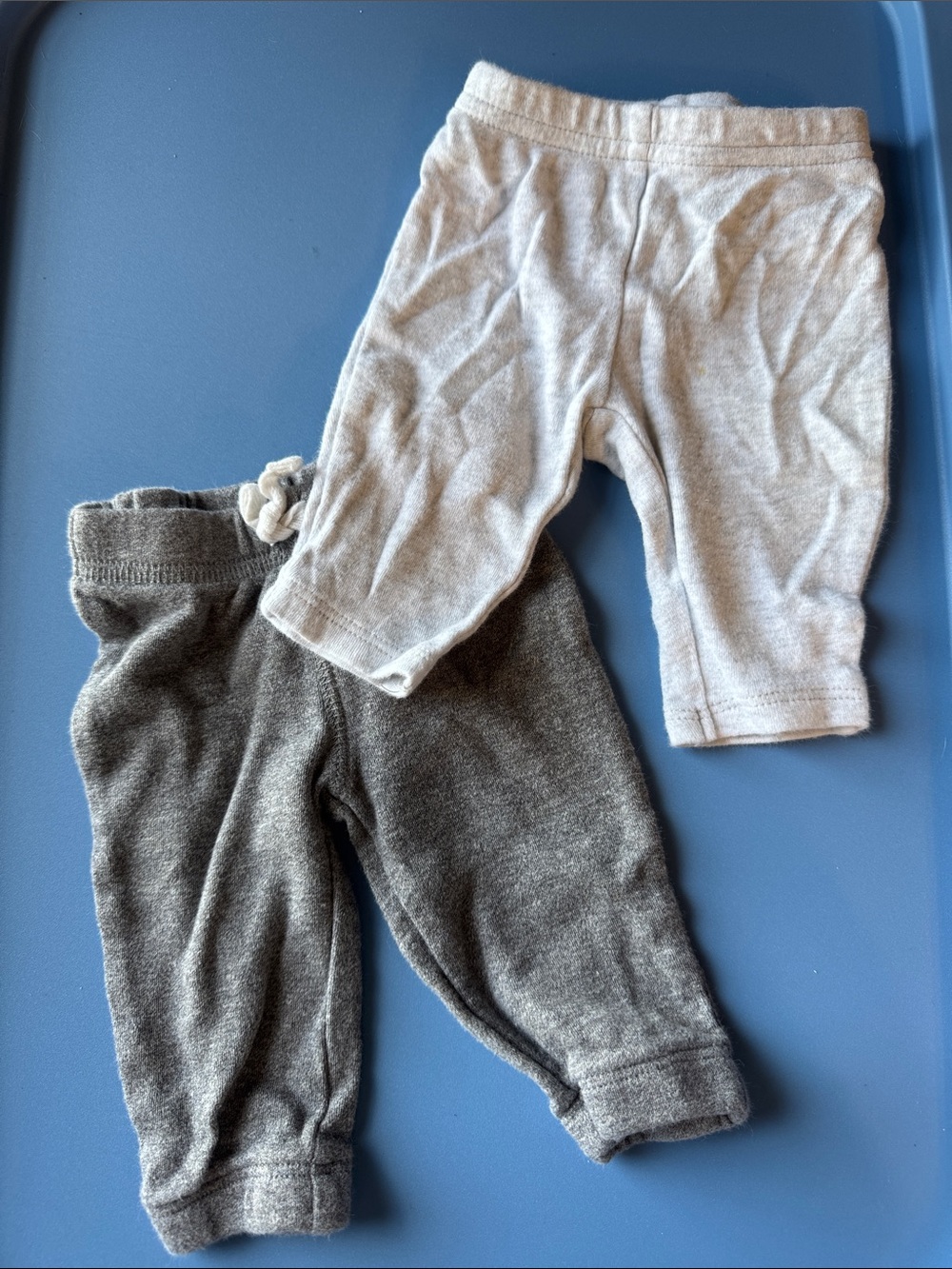 Kids Neutral Grey & Light Grey Stretch Knit Bottoms - 2 Pack